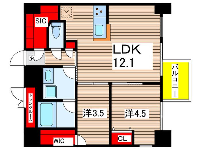 リビオメゾン新大橋(2LDK/5階)の間取り写真