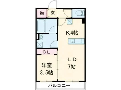 ＪＲ千歳線 恵み野駅 徒歩8分 5階建 新築(1LDK/3階)の間取り写真