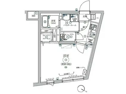 RELUXIA都立大学(1K/3階)の間取り写真