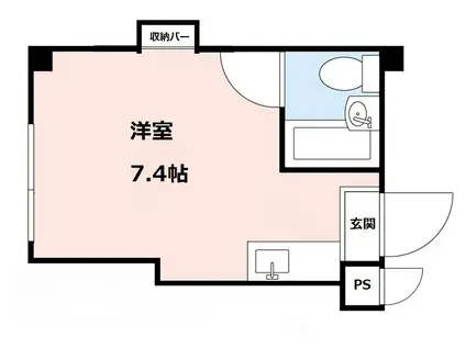 中ノ島サンプラザ(ワンルーム/2階)の間取り写真