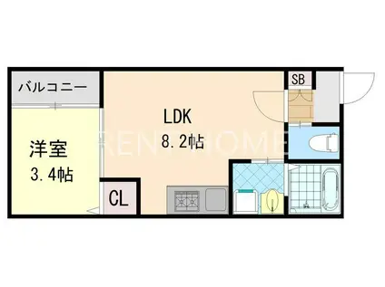 H-MAISON衣摺II(1LDK/3階)の間取り写真