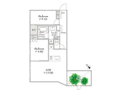レグノ・コラージュ(2LDK/2階)の間取り写真