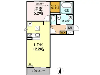 ラ ルーチェ(1LDK/1階)の間取り写真