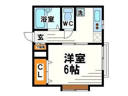 エスポワール(1K/1階)の間取り写真