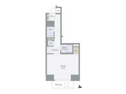 エスコート神田岩本町(1K/9階)の間取り写真