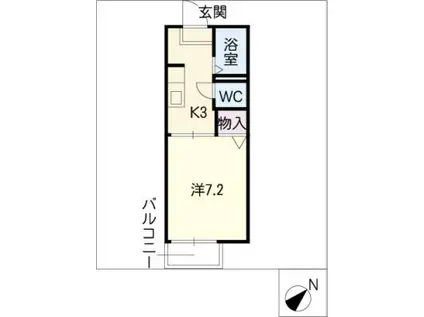 アーバンフラット藤沢 B(1K/1階)の間取り写真