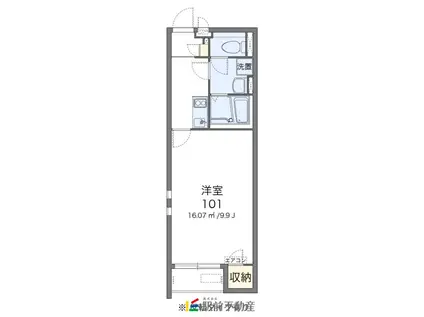 クレイノHARU(1K/2階)の間取り写真