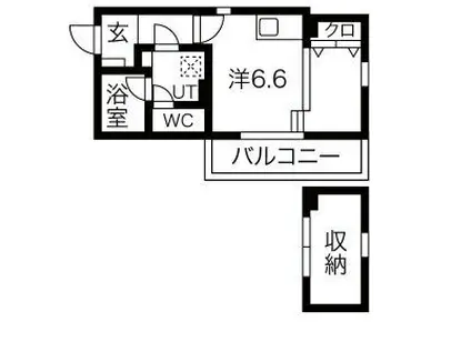 プリシェール名塚(ワンルーム/2階)の間取り写真