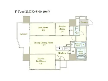 ONE PASEO(2SLDK/3階)の間取り写真