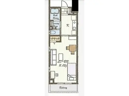 GRAN VIILA(1K/5階)の間取り写真