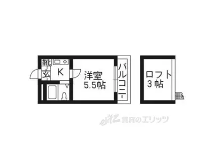 ヨーロピアン3番館(ワンルーム/1階)の間取り写真