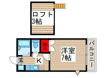 シャルムFⅠ(1K/2階)の間取り写真