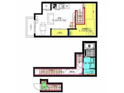 RAFFINE賑町(ワンルーム/2階)の間取り写真
