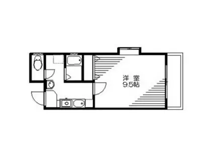 ルミエール白山(1K/2階)の間取り写真