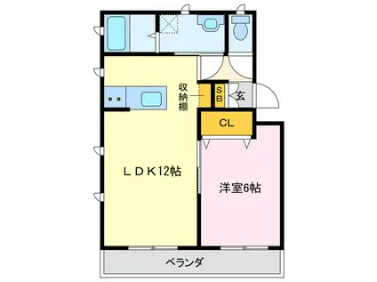 TSUBAKI-SO(1LDK/2階)の間取り写真