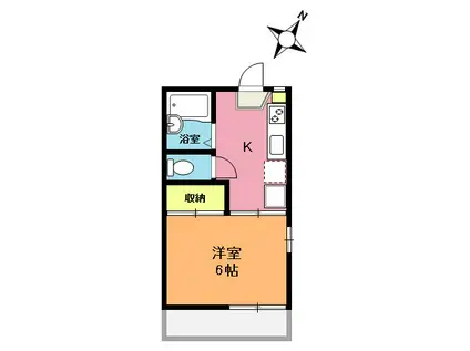 ライブコアー上尾B(1K/2階)の間取り写真