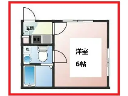 ゼスト西新井本町(ワンルーム/3階)の間取り写真