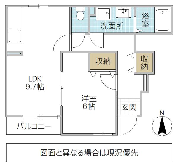 ベルメゾン(1LDK/1階)の間取り写真