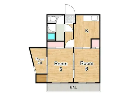 ワニコーポ(3K/1階)の間取り写真