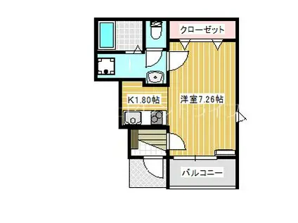 サザン・フォレスト(1K/1階)の間取り写真