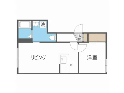 ブランノワール南郷(1LDK/3階)の間取り写真