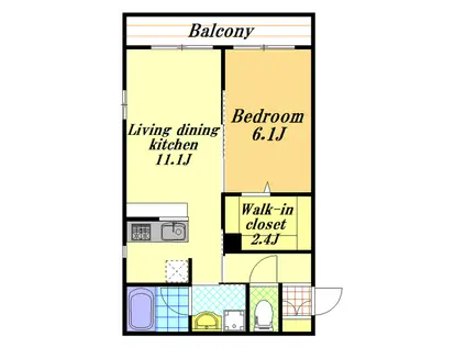 ALLURE(1LDK/2階)の間取り写真