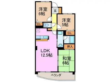 グランドメゾン徳重(3LDK/1階)の間取り写真
