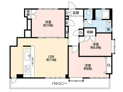 レフィーニ東玉川学園(3LDK/2階)の間取り写真
