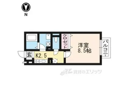 アルボルモニア2(1K/2階)の間取り写真