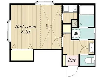 コーポ滝澤相模大野(1K/2階)の間取り写真