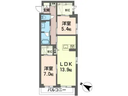 SHAMAISON エトワール(2LDK/2階)の間取り写真