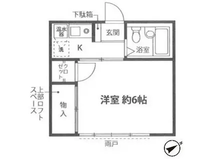 テラ常盤台(1K/1階)の間取り写真