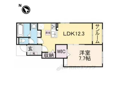 クレインコートⅡ(1LDK/1階)の間取り写真