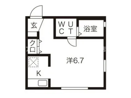 ガーデン弘明寺(ワンルーム/1階)の間取り写真