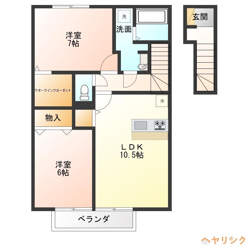 サンパルク(2LDK/2階)の間取り写真