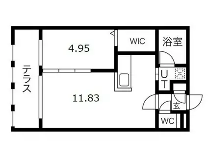 ALISTAIR(1LDK/1階)の間取り写真