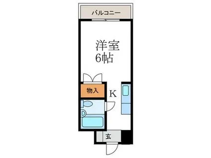 第2コーポ北村(1K/2階)の間取り写真