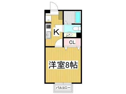 シャトーアルプス(1K/1階)の間取り写真