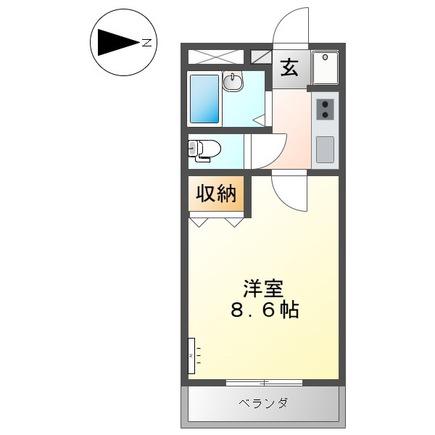 エステート山下(1K/1階)の間取り写真