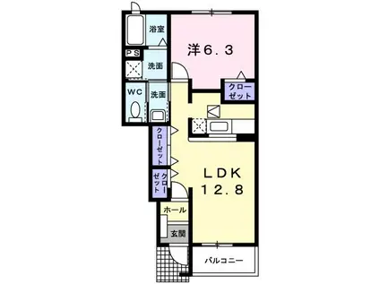 マンサーナ(1LDK/1階)の間取り写真