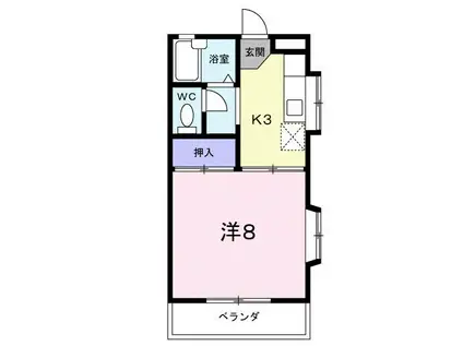 コーポきいちご(1K/2階)の間取り写真