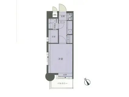 エステートモア博多駅南(1K/3階)の間取り写真