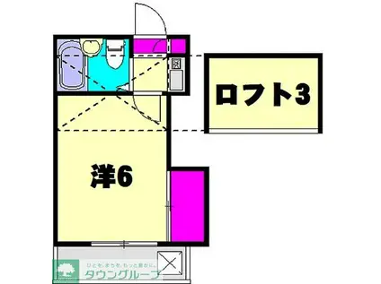 スカイコート川口(1K/2階)の間取り写真