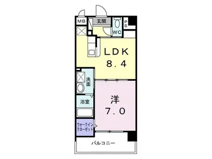 メゾンリープ(1LDK/5階)の間取り写真