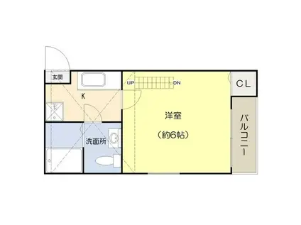 コンパ-トメントハウス鳩ヶ谷II(1K/2階)の間取り写真