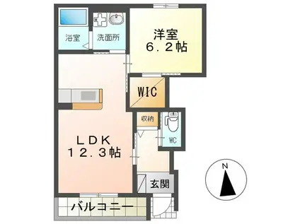 ペンタス(1LDK/1階)の間取り写真