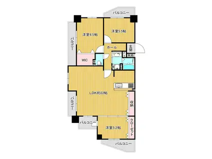 サーパスシティ新屋敷一番館(3LDK/12階)の間取り写真