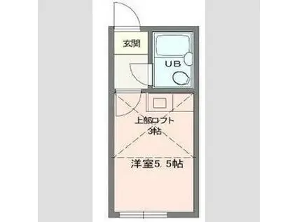 ガーデンハイツ金沢A棟(1K/2階)の間取り写真