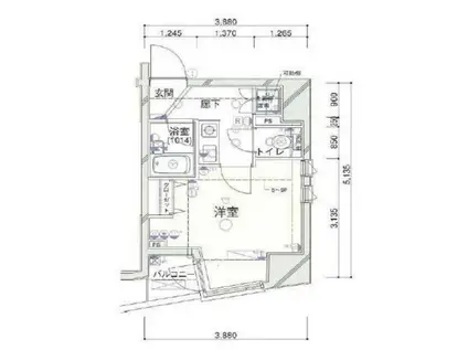 都営新宿線 曙橋駅 徒歩1分 2階  4月下旬入居可(1K/2階)の間取り写真