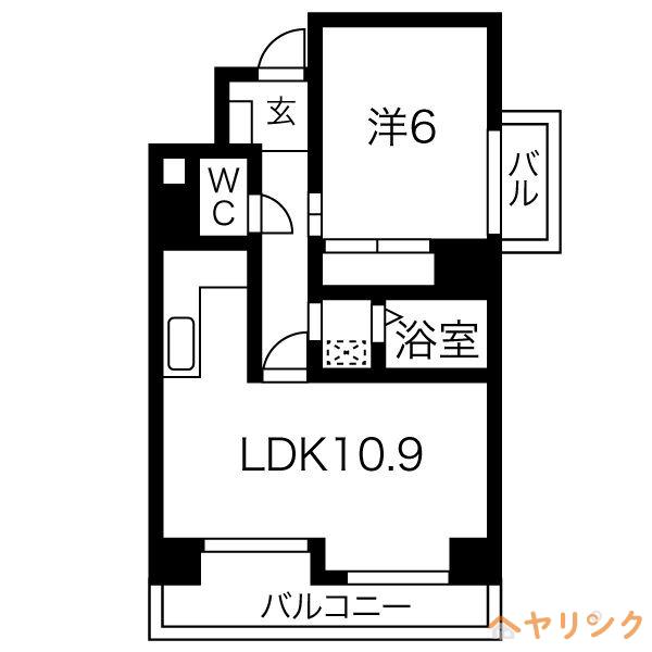 ナビシティ丸の内(1LDK/5階)の間取り写真